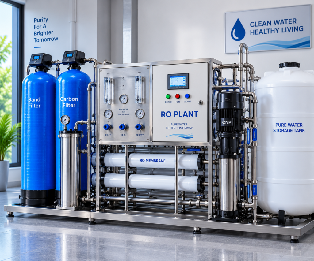 Commercial RO water plant installation in Trivandrum